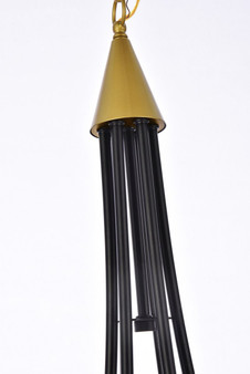 Cohen 42 Inch Pendant In Black And Brass "LD810D42BRK"