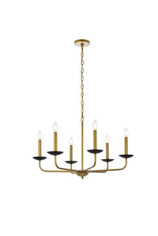 Cohen 30 Inch Pendant In Black And Brass "LD812D30BRK"