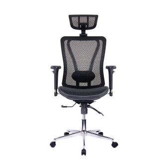 "RTA-1009-BK" Techni Mobili High Back Executive Mesh Office Chair With Arms, Headrest And Lumbar Support , Black