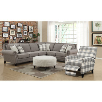 Rsf Corner Sofa With 4 Pillows-Grey By Emerald Home "U4120-12-13A"