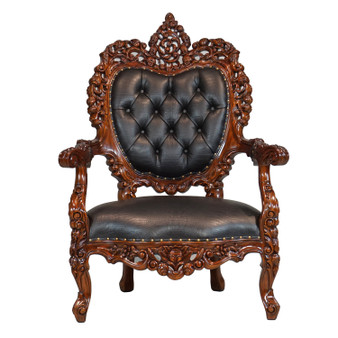 French Rococo Arm Chair Em "34620EM-BLKC"