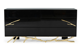 Modrest Legend Modern Black & Gold Dresser VGVCJ8111-D-BLK