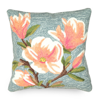 Liora Manne Frontporch Magnolia Indoor/Outdoor Pillow Chambray 18" x 18" "7FP8S173293"