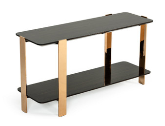 Modrest Leroy Modern Ebony & Rosegold Console Table VGHB280X-EBN