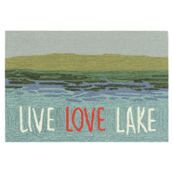 Liora Manne Frontporch Live Love Lake Indoor/Outdoor Rug Water 1'8" x 2'6" "FTP12450703"