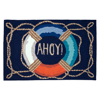 Liora Manne Frontporch Ahoy Indoor/Outdoor Rug Navy 2' x 3' "FTP23455433"