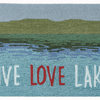 Liora Manne Frontporch Live Love Lake Indoor/Outdoor Rug Water 2'6" x 4' "FTP34450703"