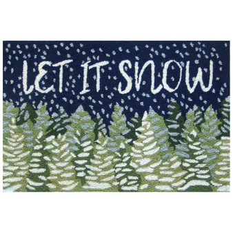 Liora Manne Frontporch Let It Snow Indoor/Outdoor Rug Midnight 2'6" x 4' "FTP34451247"