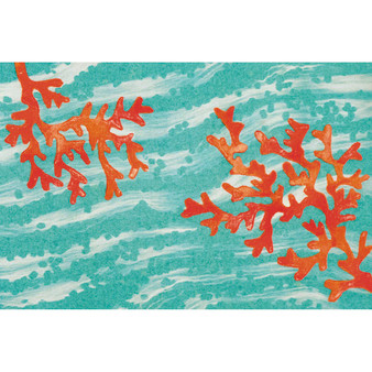 Liora Manne Illusions Coral Wave Indoor/Outdoor Mat Aqua 2'5" x 4'1" "ILU34326504"