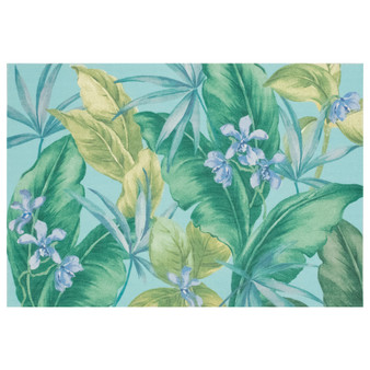 Liora Manne Illusions Tropical Leaf Indoor/Outdoor Mat Aqua 2'5" x 4'1" "ILU34330804"