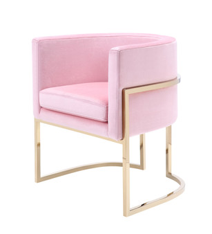 "VGZAS011-PNK-KDS-PNK-CH" VIG Modrest Betsy - Modern Pink Velvet + Gold Kids Chair