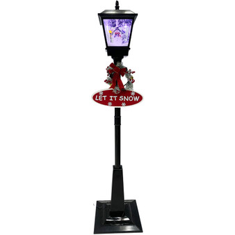 FHF 71" Square Street Lamp Snowman Let It Snow &Merry Xmas - Black "FSSL071A-BLK4"