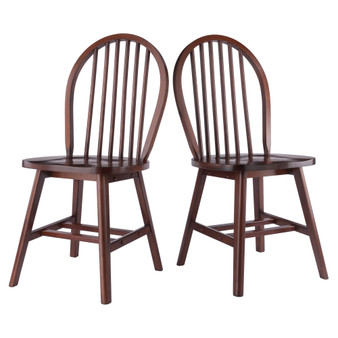 Windsor 2-Piece Chair Set, Walnut "94837"