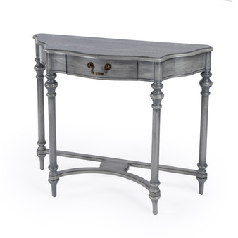 "1263418" Morency Demilune 1 Drawer Console Table, Gray