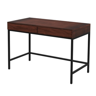 "5521054" Carl 45" Wood And Metal Writing Desk, Medium Brown