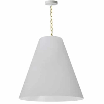 1 Light Anaya Large Pendant, Aged Brass With White Shade "ANA-L-AGB-790"