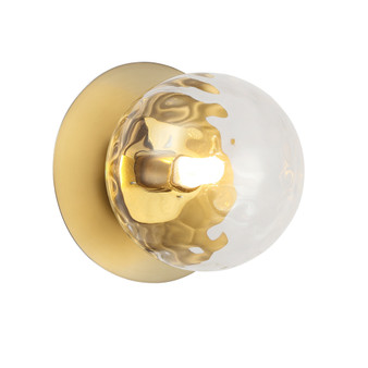 1 Light Halogen Wall Sconce, Aged Brass With Clear Glass "BUR-51W-AGB-CL"