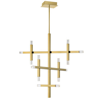 42 Wattage Chandelier, Aged Brass With Acrylic Diffuser "FCS-3656C-AGB"