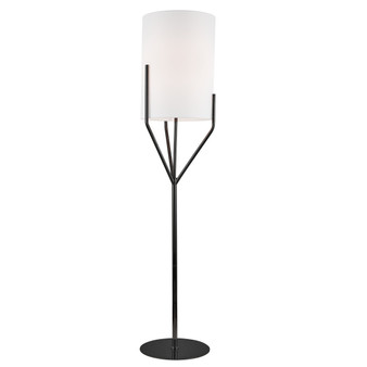 1 Light Incandescent Floor Lamp, Metal Black With White Shade "KHL-651F-MB"
