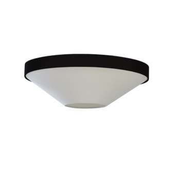3 Light Incandescent Flush Mount, Metal Black With Black/White Shade "PIA-213FH-MB-BW"