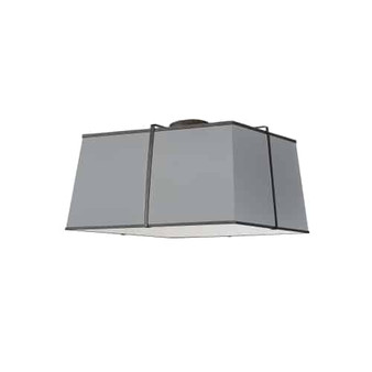 3 Light Flush Mount Black, Grey Shade With 790 Diffuser "TRA-163FH-BK-GRY"