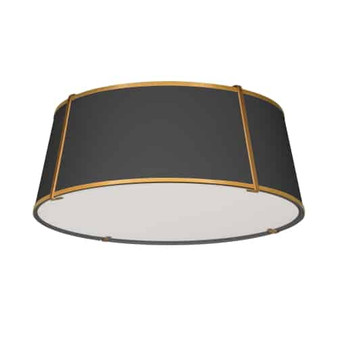 4 Light Trapezoid Flush Mount Gold/Black Shade With 790 Diffuser "TRA-224FH-GLD-BK"