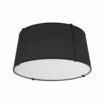 3 Light Trapezoid Flushmount Black Shade With 790 Diffuser "TRA-3FH-BK"