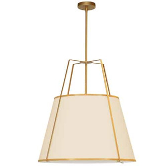 3 Light Trapezoid Pendant Gold/Cream Shade With 790 Diffuser "TRA-3P-GLD-CRM"
