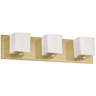 3 Light Halogen Vanity, Aged Brass With White Glass "V1230-3W-AGB"