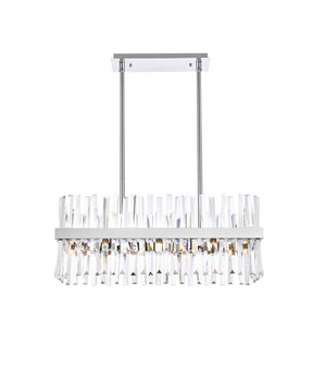 Serephina 30 Inch Crystal Rectangle Chandelier Light In Chrome "6200G30C"