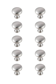 Cadon 1.2" Diameter Brushed Nickel Mushroom Knob Multipack (Set Of 10) "KB2002-NK-10PK"