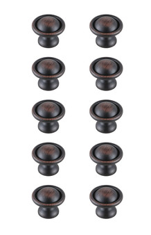 Kadea 1.2" Diameter Oil-Rubbed Bronze Mushroom Knob Multipack (Set Of 10) "KB2008-ORB-10PK"