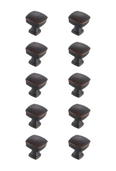 Irvin 1.3" Oil-Rubbed Bronze Square Knob Multipack (Set Of 10) "KB2022-ORB-10PK"