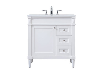 32 Inch Single Bathroom Vanity In White "VF31832WH"