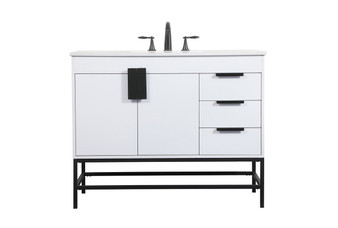 42 Inch Single Bathroom Vanity In White "VF48842MWH"