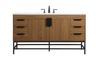 60 Inch Single Bathroom Vanity In Walnut Brown "VF48860WB"