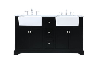 60 Inch Double Bathroom Vanity In Black "VF60260DBK"
