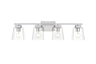 Merrick 4 Light Chrome And Clear Bath Sconce "LD7312W32CH"