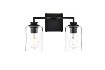 Ronnie 2 Light Black And Clear Bath Sconce "LD7314W14BLK"