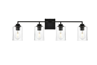 Ronnie 4 Light Black And Clear Bath Sconce "LD7314W32BLK"
