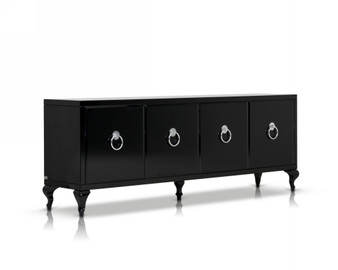 "VGUNRC107-240" VIG Bellagio Transitional Black Crocodile Lacquer Buffet