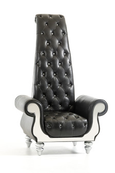 "VGKND6032-BLK" VIG Divani Casa Luxe Neo-Clasical Black Italian Leather Tall Chair