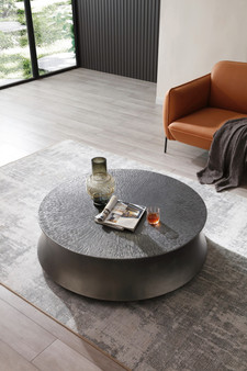 "VGVC-CT2169-2" VIG Modrest Airdrie - Modern Antique Grey Small Round Coffee Table