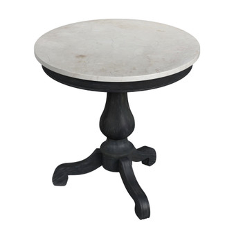 "5515432" Company Danielle Marble 24" Pedestal Side Table, Black