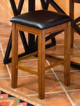Siena 24" Backless Counter Stool-Black And Cider - 2 Pack "SN-BS-35L-BCR-K24"
