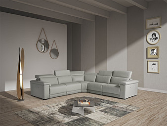 Estro Salotti Palinuro Modern Grey Leather Sectional Sofa VGNTPALINURO-GRY