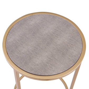 Anza Set of 2 Round Faux Shagreen Nesting End Table 1600038