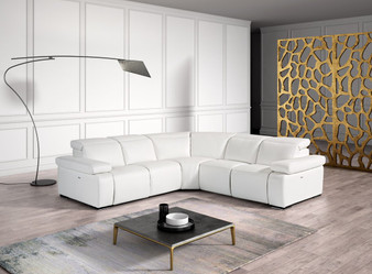 Estro Salotti Hyding Modern White Italian Leather Sectional Sofa VGNTHYDING-WHT