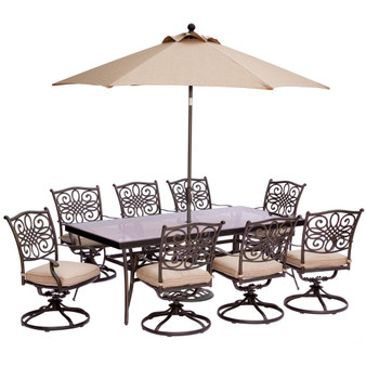 Traditions 9 Pieces Outdoor Dining Set "TRADDN9PCSWG-SU"