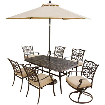 Traditional 7 Pieces Outdoor Dining Set "TRADITIONS7PCSW-SU"